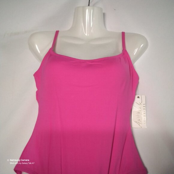 Anne Cole 1 Pc. Pink Swimsuit Removable Foam Cups Adjustable Straps NWT Size 10 - Picture 2 of 10